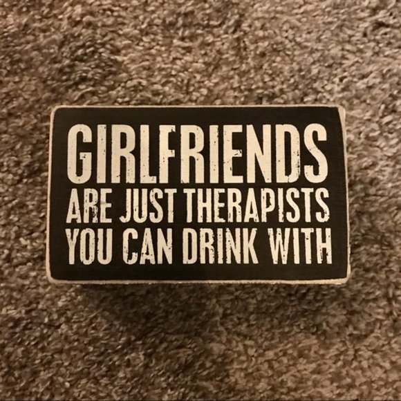 "Girlfriends" Wood Box Sign NWOT - Picture 2 of 2